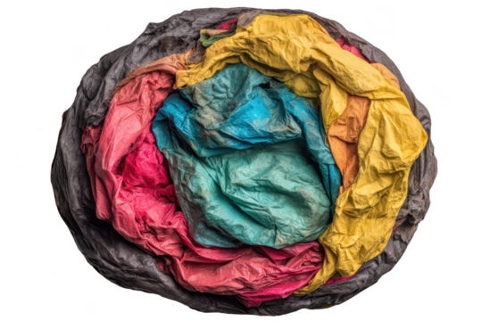 Colorful, crumpled paper, circular