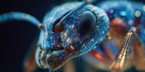 Close-up of a digitally enhanced ant.
