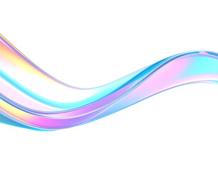 Fototapeta premium Iridescent Pastel Blue and Pink Abstract Wave Smooth Glassy Texture Flowing Design.