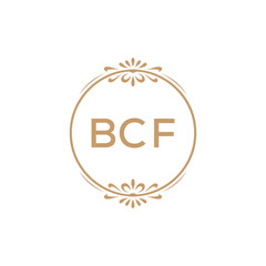 Elegant Monogram Logo Design with Decorative Frame – BCF Luxury Brand Identity Icon
