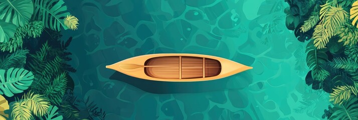 A boat is floating in a body of water