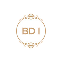 Elegant Monogram Logo Design with Decorative Frame – BDI Luxury Brand Identity Icon
