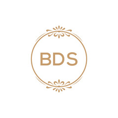 Elegant Monogram Logo Design with Decorative Frame – BDS Luxury Brand Identity Icon
