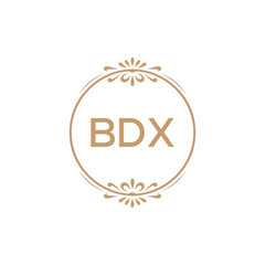 Elegant Monogram Logo Design with Decorative Frame – BDX Luxury Brand Identity Icon
