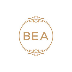 Elegant Monogram Logo Design with Decorative Frame – BEA Luxury Brand Identity Icon
