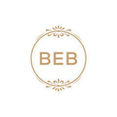 Elegant Monogram Logo Design with Decorative Frame – BEB Luxury Brand Identity Icon
