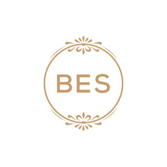 Elegant Monogram Logo Design with Decorative Frame – BES Luxury Brand Identity Icon

