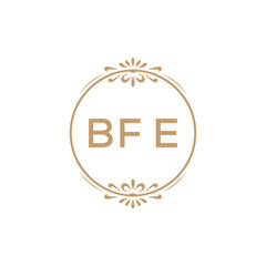 Elegant Monogram Logo Design with Decorative Frame – BFE Luxury Brand Identity Icon
