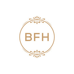 Elegant Monogram Logo Design with Decorative Frame – BFH Luxury Brand Identity Icon
