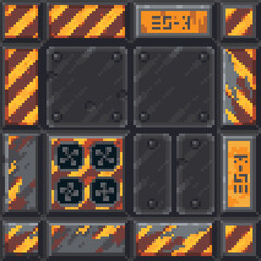 uploadGrayscale pixel art tileset featuring worn stone tiles, cracks, engraved crowns, and castle-like textures. Perfect for RPG dungeons, fantasy environments, or retro game maps.