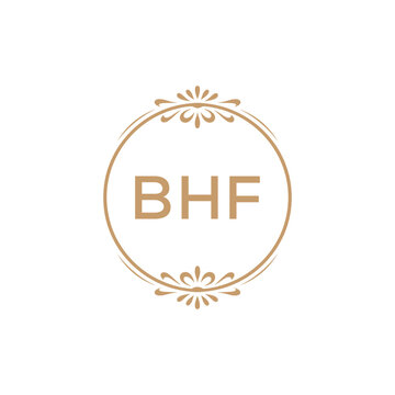 Elegant Monogram Logo Design with Decorative Frame &ndash; BHF Luxury Brand Identity Icon
