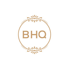 Elegant Monogram Logo Design with Decorative Frame – BHQ Luxury Brand Identity Icon
