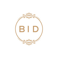 Elegant Monogram Logo Design with Decorative Frame – BID Luxury Brand Identity Icon
