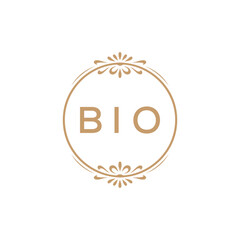 Elegant Monogram Logo Design with Decorative Frame – BIO Luxury Brand Identity Icon
