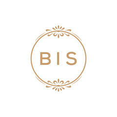 Elegant Monogram Logo Design with Decorative Frame – BIS Luxury Brand Identity Icon
