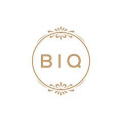 Elegant Monogram Logo Design with Decorative Frame – BIQ Luxury Brand Identity Icon
