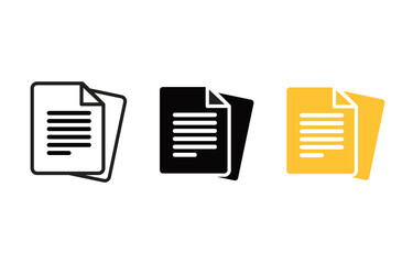 Duplicate documents icon set in different styles