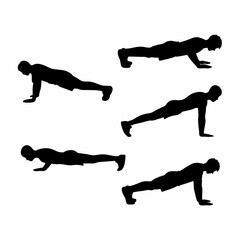 Pushup Exercises Silhouette Demonstration