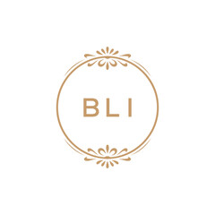 Elegant Monogram Logo Design with Decorative Frame – BLI Luxury Brand Identity Icon
