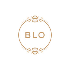 Elegant Monogram Logo Design with Decorative Frame – BLO Luxury Brand Identity Icon
