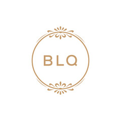 Elegant Monogram Logo Design with Decorative Frame – BLQ Luxury Brand Identity Icon
