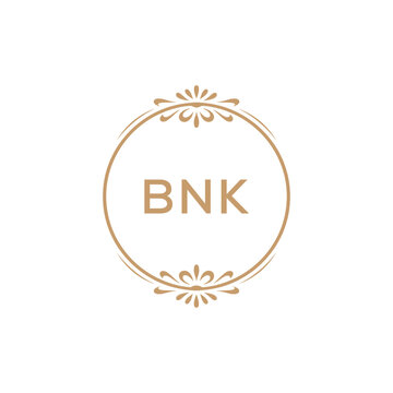 Elegant Monogram Logo Design with Decorative Frame &ndash; BNK Luxury Brand Identity Icon
