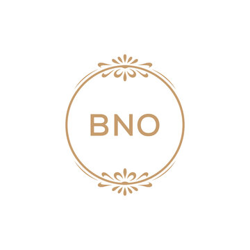 Elegant Monogram Logo Design with Decorative Frame &ndash; BNO Luxury Brand Identity Icon

