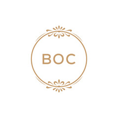 Elegant Monogram Logo Design with Decorative Frame – BOC Luxury Brand Identity Icon
