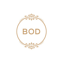 Elegant Monogram Logo Design with Decorative Frame – BOD Luxury Brand Identity Icon
