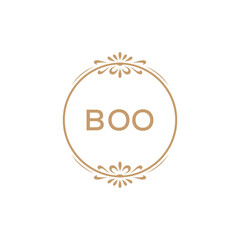 Elegant Monogram Logo Design with Decorative Frame – BOO Luxury Brand Identity Icon
