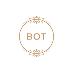 Elegant Monogram Logo Design with Decorative Frame – BOT Luxury Brand Identity Icon
