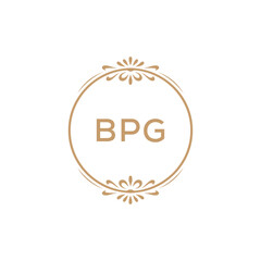 Elegant Monogram Logo Design with Decorative Frame – BPG Luxury Brand Identity Icon

