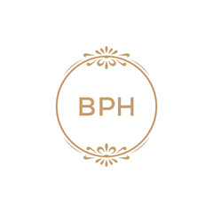 Elegant Monogram Logo Design with Decorative Frame – BPH Luxury Brand Identity Icon
