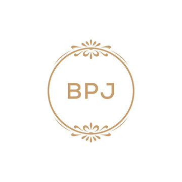 Elegant Monogram Logo Design with Decorative Frame &ndash; BPJ Luxury Brand Identity Icon

