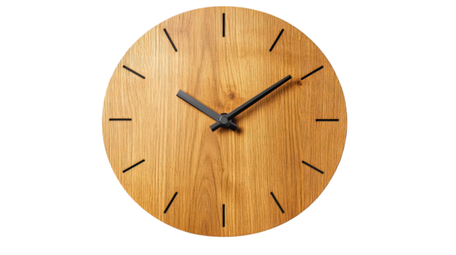 Wall clock with minimalist design Transparent background, PNG - Powered by Adobe