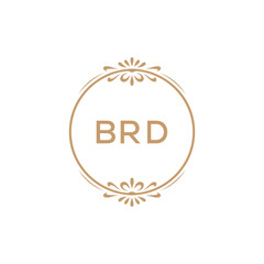 Elegant Monogram Logo Design with Decorative Frame – BRD Luxury Brand Identity Icon
