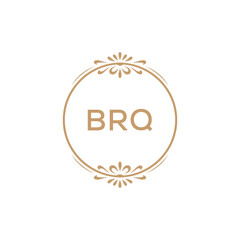 Elegant Monogram Logo Design with Decorative Frame – BRQ Luxury Brand Identity Icon
