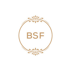 Elegant Monogram Logo Design with Decorative Frame – BSF Luxury Brand Identity Icon
