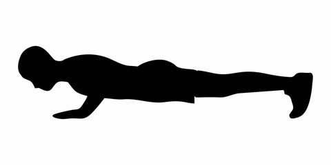 Pushup Exercises Silhouette Demonstration