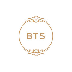 Elegant Monogram Logo Design with Decorative Frame – BTS Luxury Brand Identity Icon
