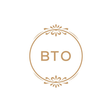 Elegant Monogram Logo Design with Decorative Frame &ndash; BTO Luxury Brand Identity Icon
