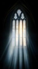 Divine Light Streaming Through Gothic Church Window