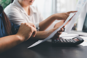 Business meeting, data analytics or women with graph presentation in office. Chart, analysis...