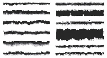 Grunge Brushes Collection of 12 Unique Ink Textures