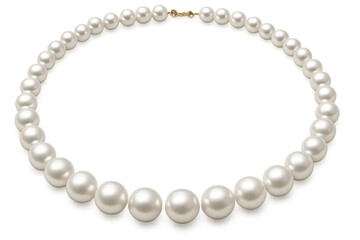Obraz premium Pearl necklace gleaming against transparent backdrop, highlighting luxurious design for professional jewelry presentations