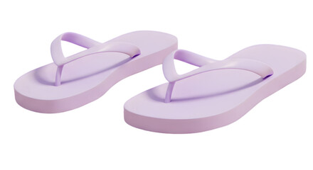 Two light purple flipflops are shown on a black background