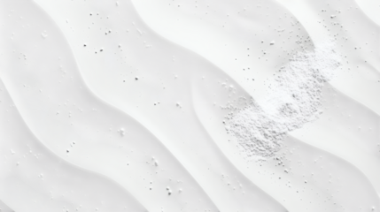 Soft white flour sprinkled in a light pattern isolated on a white background