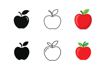 Apple vector icon set