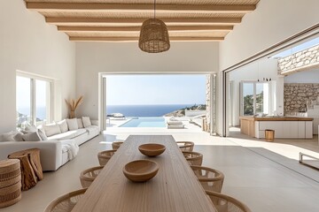 Open-plan Mediterranean home with ocean views