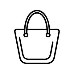 Simple outline of a tote bag in minimalist design  